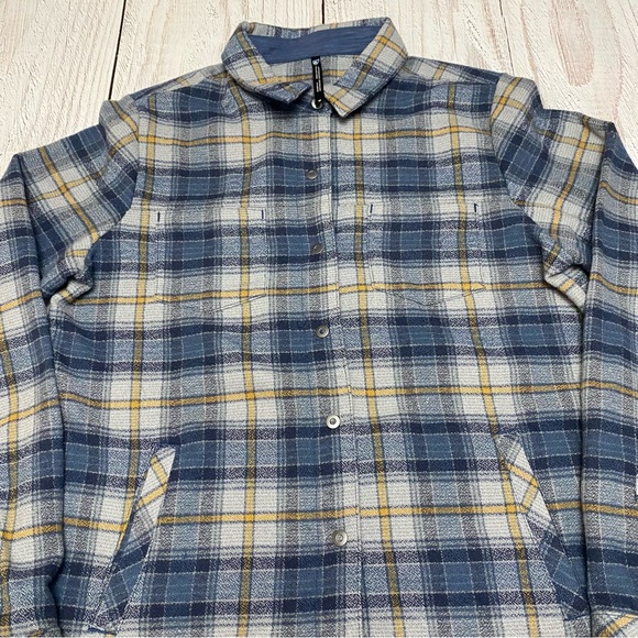 Kuhl Blue and Yellow Plaid Button Down Shirt Medium - Picture 3 of 11